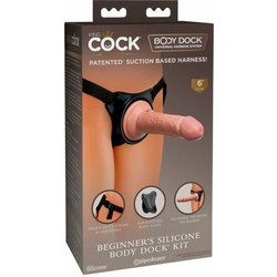 Pipedream King Cock Beginner's Body Dock Harness Strap On με Dildo 15.2cm Flesh