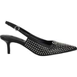 Nine West Γόβες Slingback Δερμάτινες με Τακούνι Στιλέτο Μαύρες ASHLEAH3-01-01