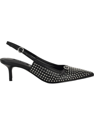 Nine West Γόβες Slingback Δερμάτινες με Τακούνι Στιλέτο Μαύρες ASHLEAH3-01-01