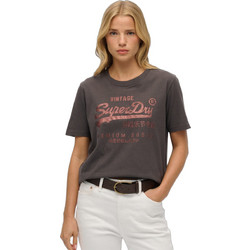 Superdry Γυναικείο Αθλητικό T-Shirt Ανθρακί W1011731A-AWF