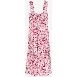 Vero Moda Midi Καλοκαιρινό Καθημερινό Φόρεμα Floral Μεταξωτό Ροζ 10282481