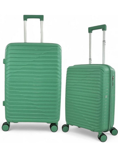 Playbags Collection PP600 Σετ Βαλίτσες 2τμχ Καμπίνας & Μεσαία Πράσινες