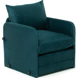 Sofa Del Atelier Πολυθρόνα Κρεβάτι Ανακλινόμενη Πετρόλ Saga Single 001064