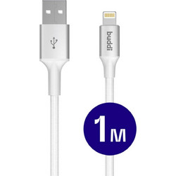 Buddi Braided USB-A to Lightning Cable 12W 1m White 8719246497452