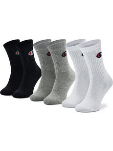 Champion Ανδρικές Κάλτσες Ψηλές Μαύρες Λευκές Γκρι 3Pack U34578-EM006