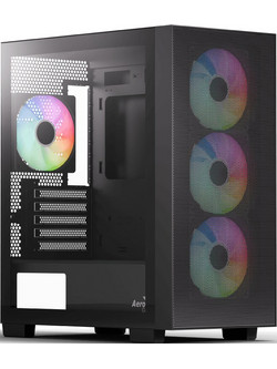 Aerocool B310A Flow Black Mini Tower Κουτί Υπολογιστή RGB με Πλαϊνό Παράθυρο