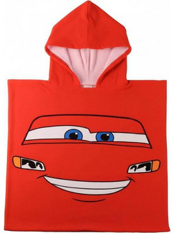 Cerda Cars Παιδικό Πόντσο Θαλάσσης Microfiber Κόκκινο 2200010849