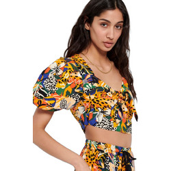 Funky Buddha Γυναικείο Καλοκαιρινό Crop Top Βαμβακερό Πολύχρωμο FBL007-103-17