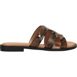 Mexx Δερμάτινα Γυναικεία Σανδάλια Καφέ MI001604061W