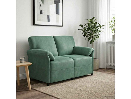 vidaXL Διθέσιος Καναπές Βελούδινος Πετρόλ 138x83x95cm 42033950