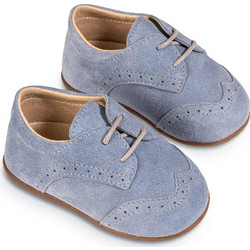 Babywalker Βαπτιστικά Sneakers για Αγόρι Δερμάτινα Ανατομικά Γαλάζια PRI2112