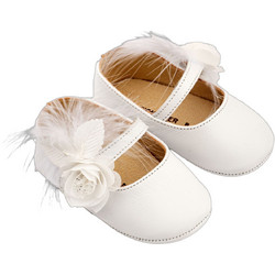 Babywalker Βαπτιστικές Μπαλαρίνες Αγκαλιάς για Κορίτσι Δερμάτινες Λευκές MI1664