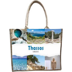 Tradesor Thassos Υφασμάτινη Τσάντα Θαλάσσης Ώμου Πολύχρωμη 34x40cm 871913