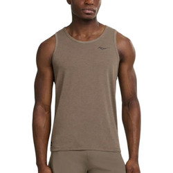 Saucony Stopwatch Singlet Ανδρικό Αθλητικό T-Shirt Καφέ SAM800375-PEWH