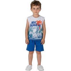 Joyce Παιδικό Σετ για Αγόρι Καλοκαιρινό Λευκό Royal Blue 2612137