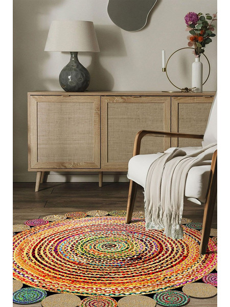 Conceptum Hmnt933 Χαλί Στρογγυλό 100cm Multi