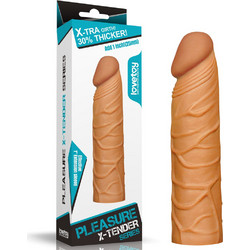 Lovetoy Pleasure X-Tender Sleeve Κάλυμμα Επιμήκυνσης Πέους 17cm Καφέ