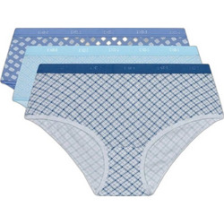 Dim Βαμβακερά Γυναικεία Slip Γαλάζια 3Pack D4C20