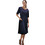 Billy's Fashion Midi Καλοκαιρινό Καθημερινό Φόρεμα Μεταξωτό Navy Μπλε 26068