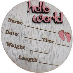 Αναμνηστικό Γέννησης για Κορίτσι Hello World Ροζ