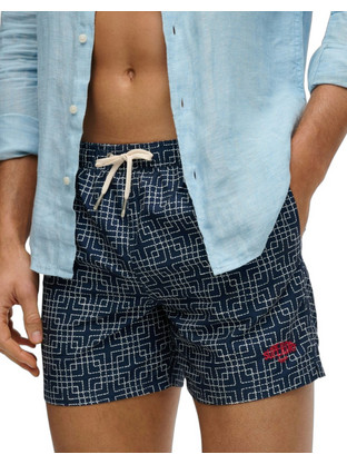 Superdry Ανδρικό Μαγιό Σορτς με Σχέδια Navy Μπλε M3010262A-KMN