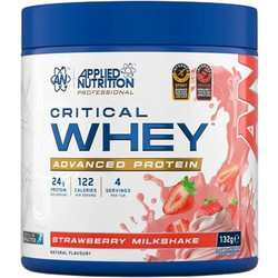 Applied Nutrition Critical Whey Strawberry Milkshake Πρωτεΐνη Ορού Γάλακτος Χωρίς Γλουτένη 132gr