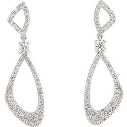 Million Diamonds Γυναικεία Σκουλαρίκια Κρεμαστά από Λευκόχρυσο 14K με Ζιργκόν & Πέρλα SK23791