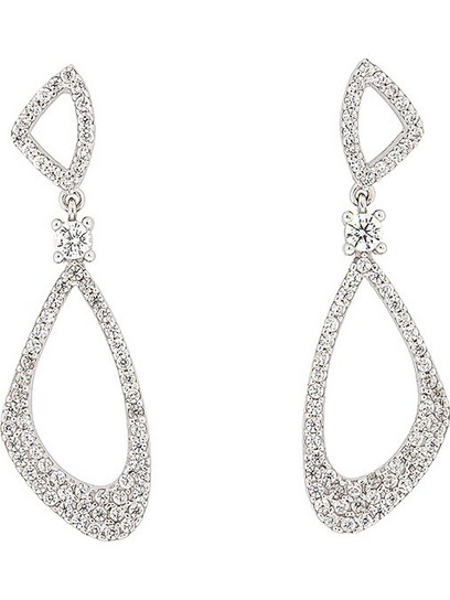 Million Diamonds Γυναικεία Σκουλαρίκια Κρεμαστά από Λευκόχρυσο 14K με Ζιργκόν & Πέρλα SK23791