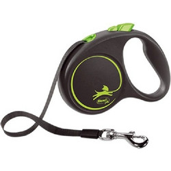Flexi Black Design Πτυσσόμενο Λουρί Σκύλου έως 25kg 5m Μαύρο Πράσινο