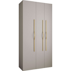 PoliHome Τρίφυλλη Ντουλάπα Ρούχων Como II Ασημί 120x52x246cm 163056209