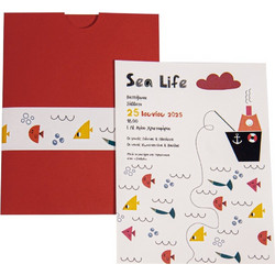 MyMastoras Προσκλητήριο Βάπτισης για Αγόρι Sea Life με Φάκελο MM323.046