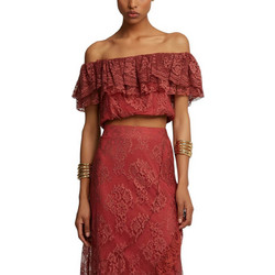 Lynne Γυναικείο Καλοκαιρινό Crop Top Μπορντό 055-510004