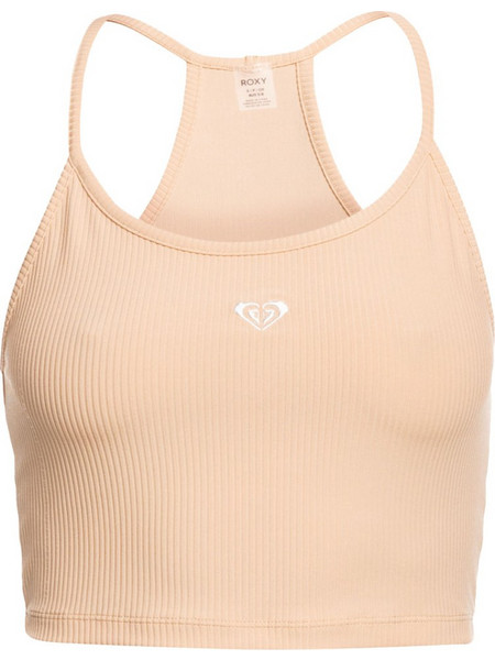 Roxy Rise & Vibe Γυναικείο Καλοκαιρινό Crop Top Ριπ Σομόν ERJKT04116-TGE0