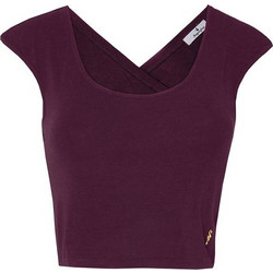 Sugarfree Γυναικείο Καλοκαιρινό Crop Top Βαμβακερό Μπορντό 25832088-1082