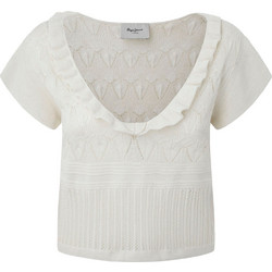 Pepe Jeans Goldie Γυναικείο Καλοκαιρινό Top Πλεκτό Λευκό PL702144-808