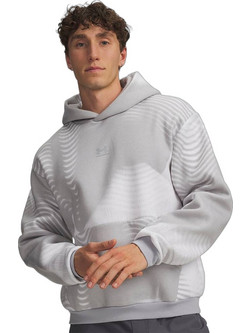 Under Armour Icon Fleece Printed Ανδρικό Αθλητικό Φούτερ με Κουκούλα Γκρι 6016615-011