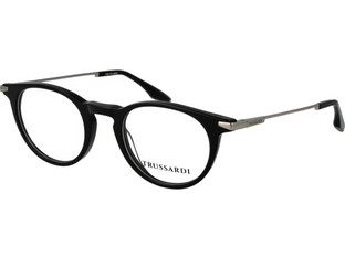 Trussardi TSU6053 A01 Ανδρικός Σκελετός Γυαλιών Οράσεως Κοκάλινος Μεταλλικός Ασημί Μαύρος