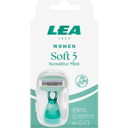 LEA Soft Γυναικείο Ξυραφάκι με Ανταλλακτικές Κεφαλές με 5 Λεπίδες & Λιπαντική Ταινία 1τμχ