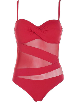 Gsecret Ολόσωμο Μαγιό Strapless με Ενίσχυση Κόκκινο M2664-38332
