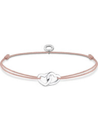 Thomas Sabo Γυναικείο Βραχιόλι Μακραμέ με Καρδιά από Κορδόνι & Ασήμι 925 LS121-173-19