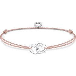 Thomas Sabo Γυναικείο Βραχιόλι Μακραμέ με Καρδιά από Κορδόνι & Ασήμι 925 LS121-173-19