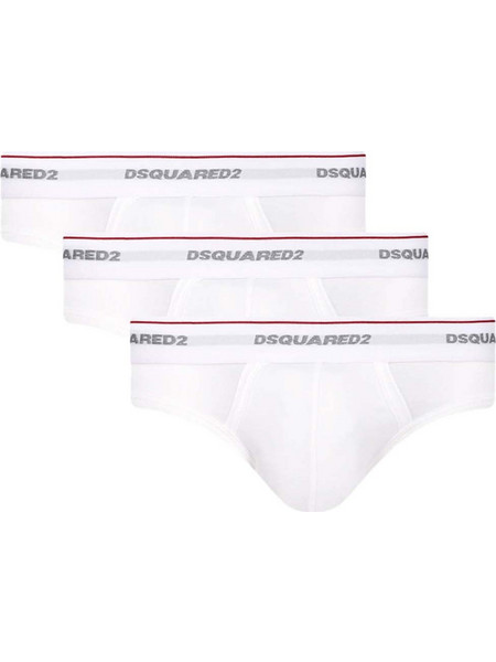 Dsquared2 Ανδρικά Σλιπ Βαμβακερά Λευκά 3Pack DCX300060-100