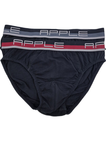 Apple Ανδρικά Σλιπ Βαμβακερά Μαύρα/Γκρί 2Pack 0212951