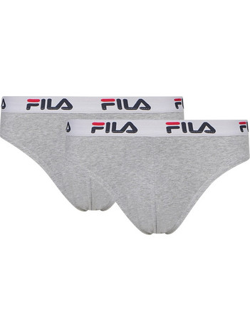 Fila Ανδρικά Σλιπ Βαμβακερά Γκρι 2Pack FU5015-400
