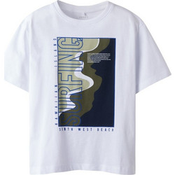 Name It Παιδικό T-Shirt Κοντομάνικο Λευκό Μαύρο 13250997