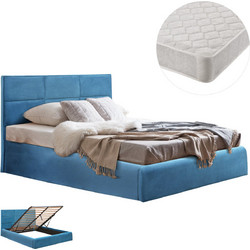 HomeMarkt Briley Κρεβάτι Υπέρδιπλο Υφασμάτινο με Αποθηκευτικό Χώρο Στρώμα & Μηχανισμό Ανύψωσης 160x200cm HM21272.04