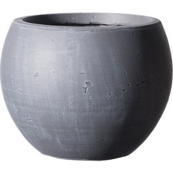 Supergreens Rocky Γλάστρα Στρογγυλή Πήλινη Γκρι 30x23cm A-4050-8