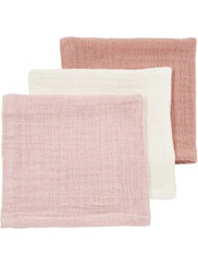 Meyco Baby Πάνες Αγκαλιάς από Μουσελίνα Ροζ Μπεζ 70x70cm 3τμχ