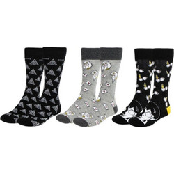 Cerda Harry Potter Ανδρικές Κάλτσες Ψηλές με Σχέδια Μαύρες 3Pack C2900002504