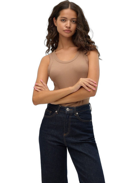 Vero Moda Γυναικείο Καλοκαιρινό Top Ριπ Καφέ 10311489